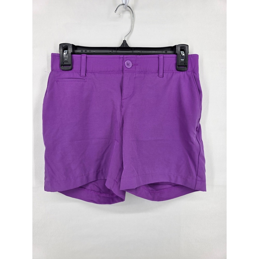 Under Armour Womens Purple HeatGear Golf Shorts Size 2 Activewear